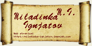 Miladinka Ignjatov vizit kartica